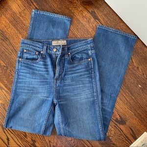 Ultra high rise Point Sur (JCrew) denim flare jeans